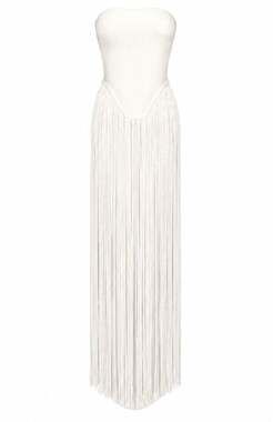Bella Barnett Valentina Strapless Fringe Dress